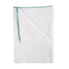 Large White Dishcloth Green Edge 40x30cm