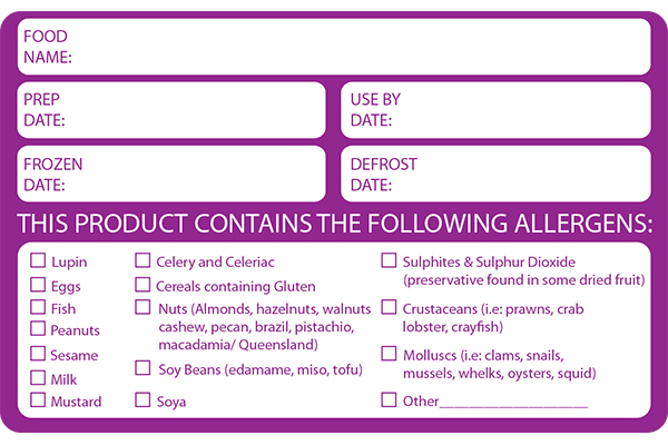 Allergen Date Info Label 60x95mm