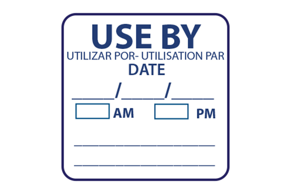 Use By Labels 25x25mm