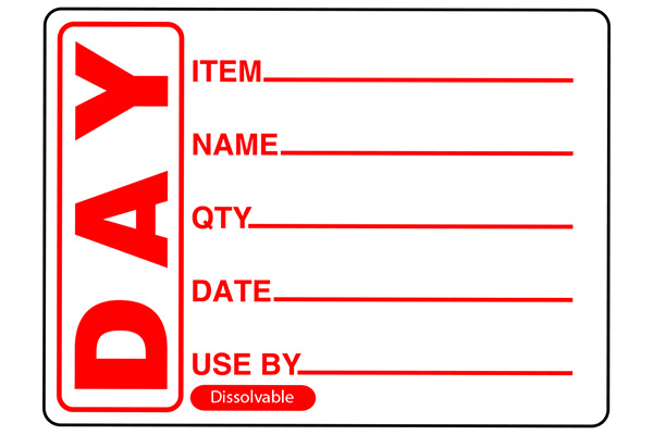 Red Day Label Removable 50x65mm
