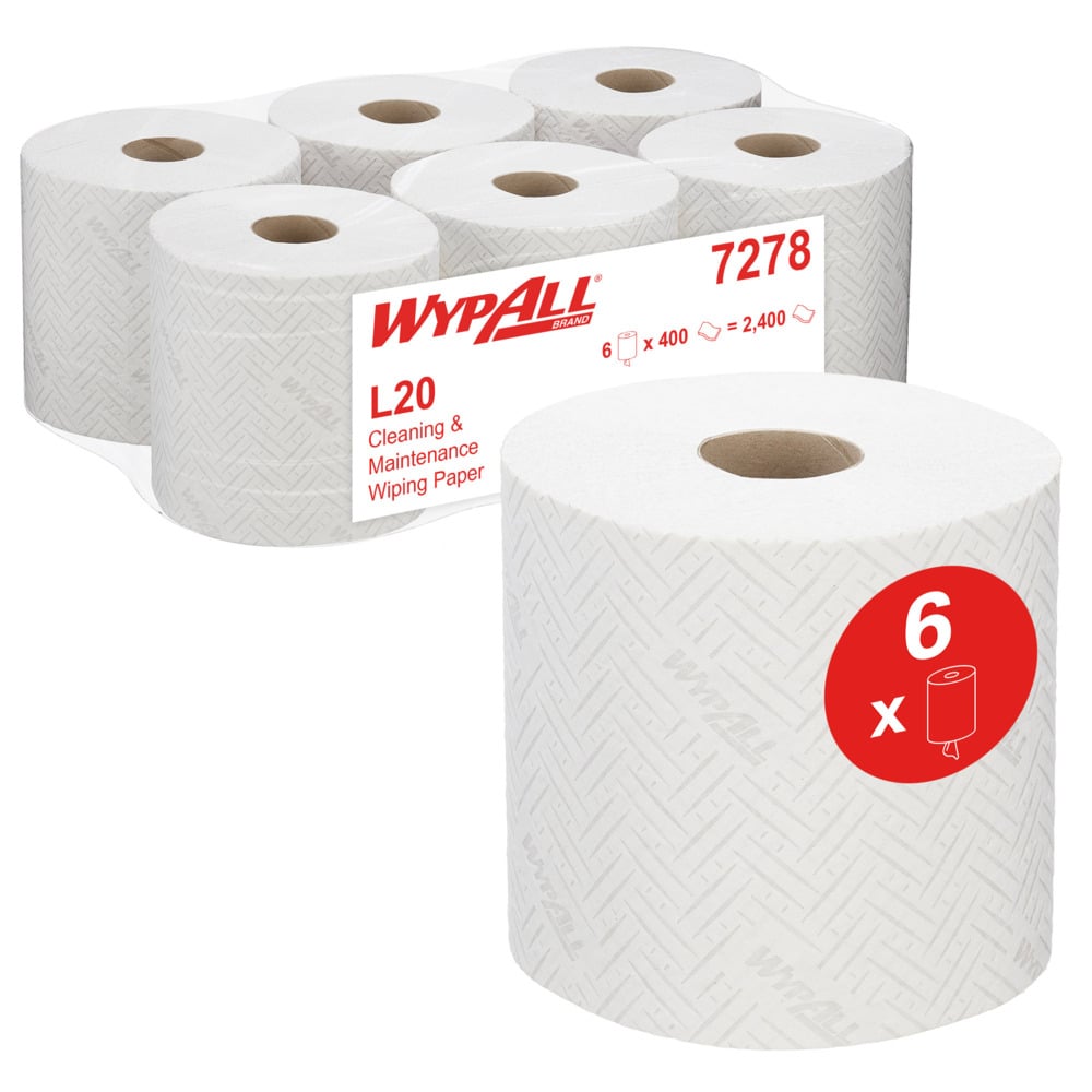 Centrefeed Roll 2ply White Wypall KC 7278