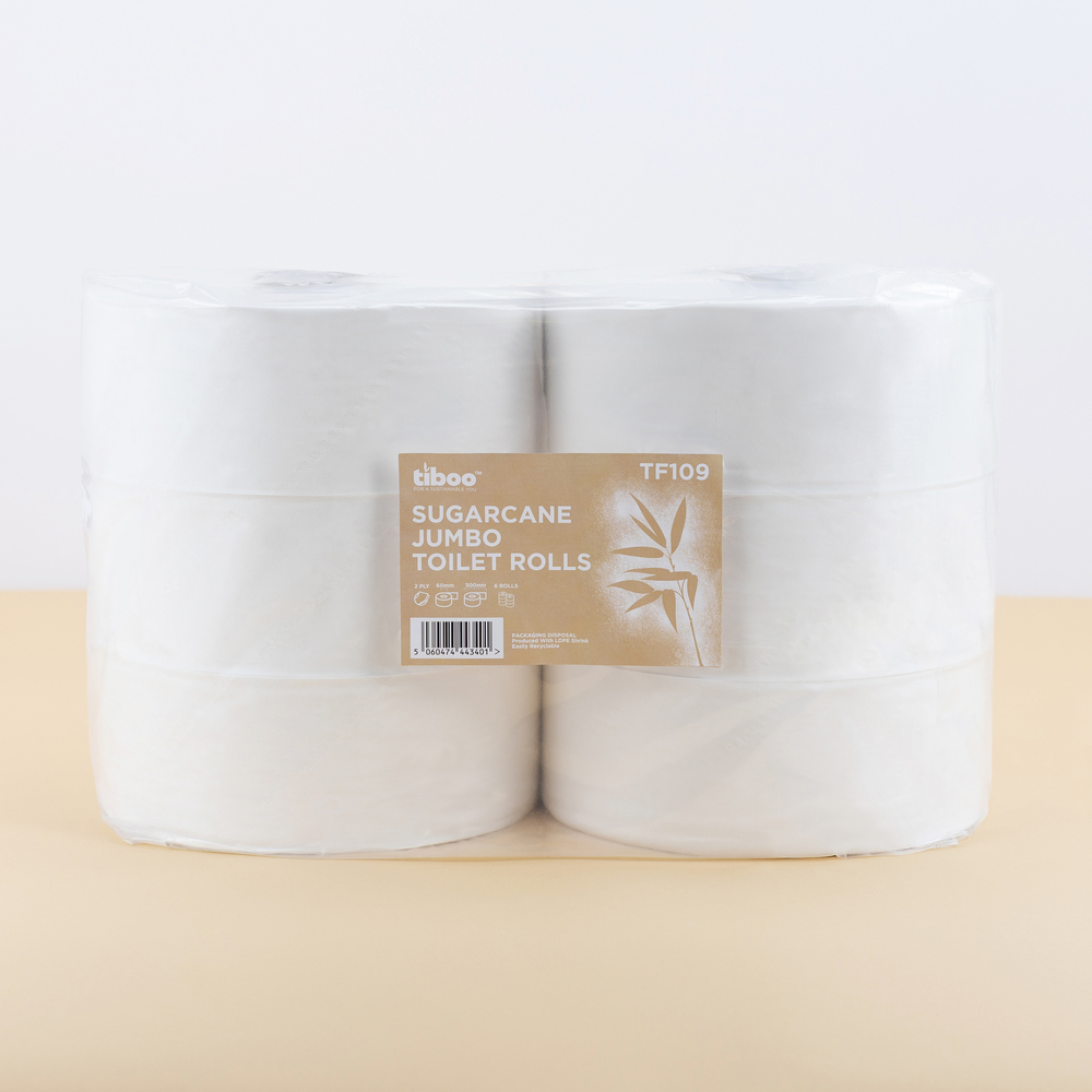 Toilet Roll Jumbo 2ply Tiboo Eco Friendly Sugarcane