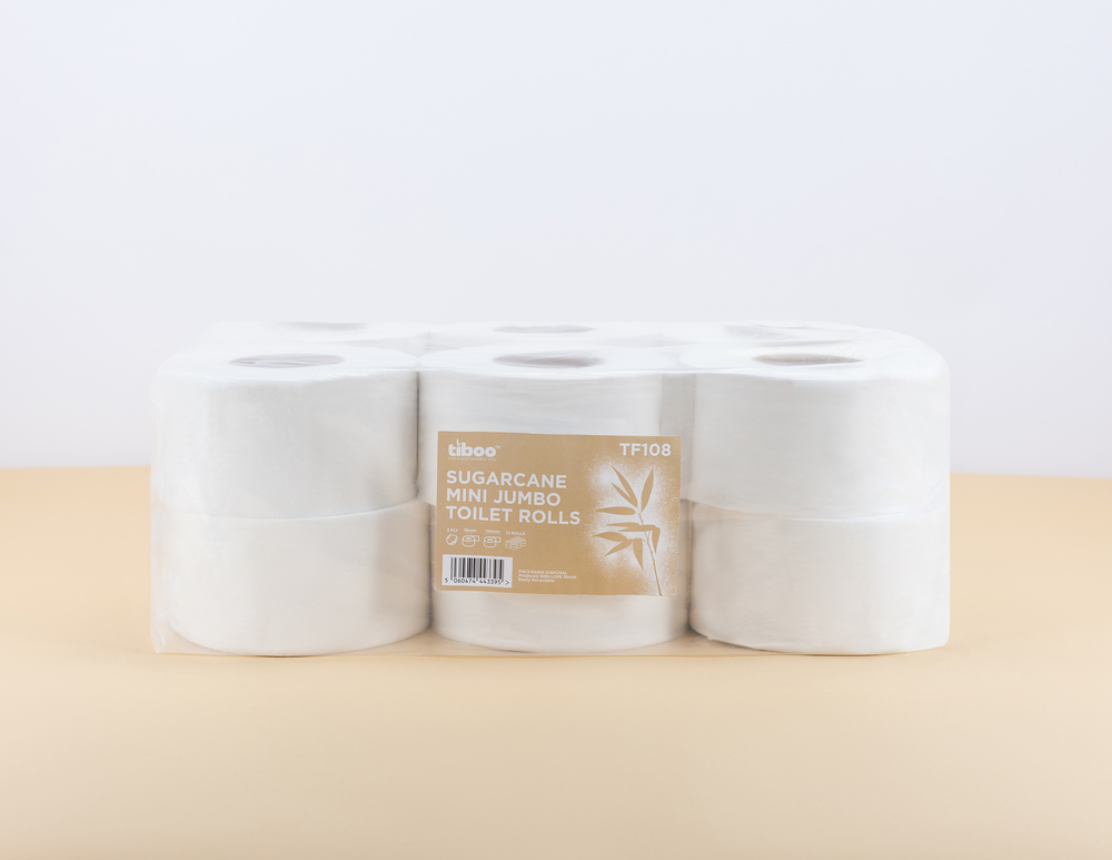 Toilet Roll Mini Jumbo 2ply Tiboo Eco Friendly Sugarcane