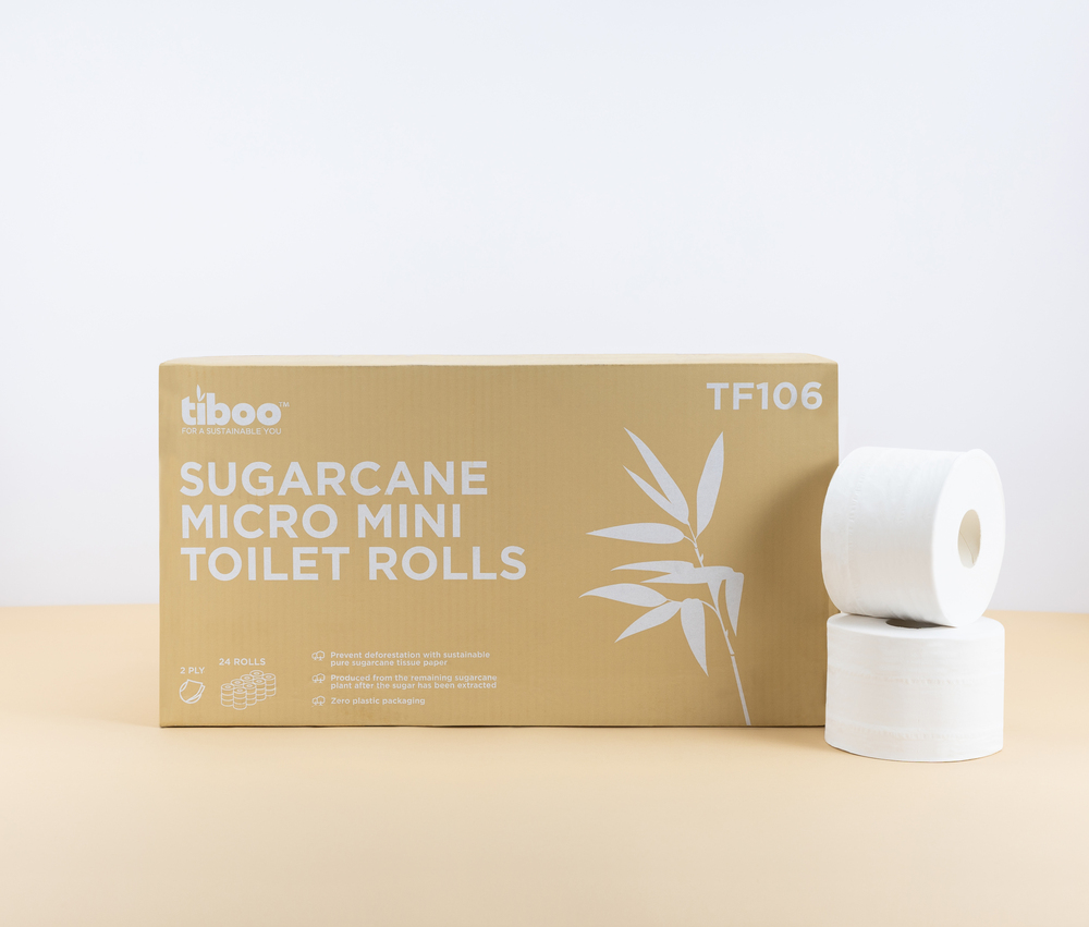 Toilet Roll Sugarcane Micro Mini Versa Tiboo 80m